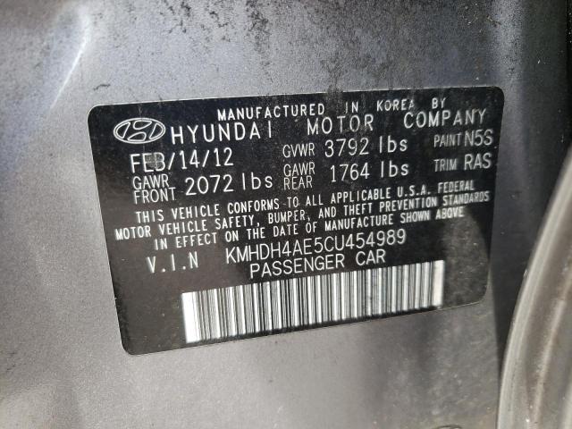 Photo 10 from auction – 2012 HYUNDAI ELANTRA GL with VIN KMHDH4AE5CU454989