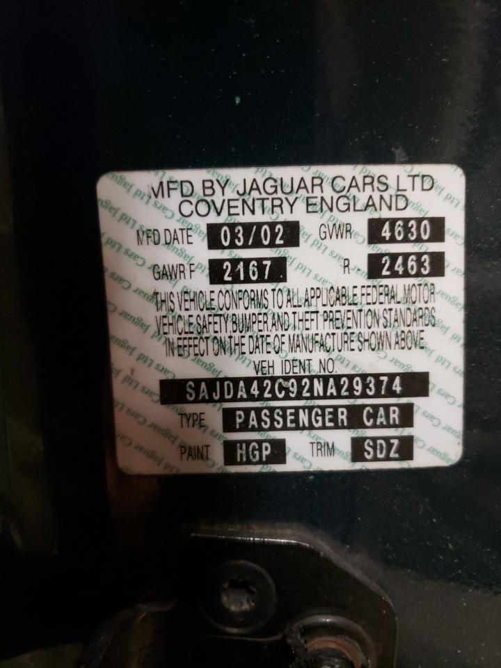 Photo 10 from auction – 2002 JAGUAR XK8 with VIN SAJDA42C92NA29374