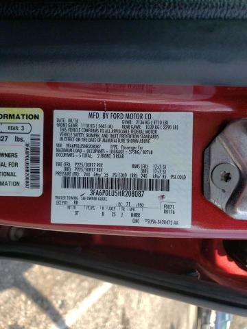Photo 10 from auction – 2017 FORD FUSION SE with VIN 3FA6P0LU5HR208087