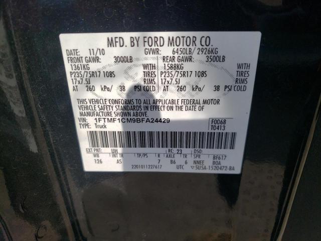 Photo 10 from auction – 2011 FORD F150 with VIN 1FTMF1CM9BFA24429