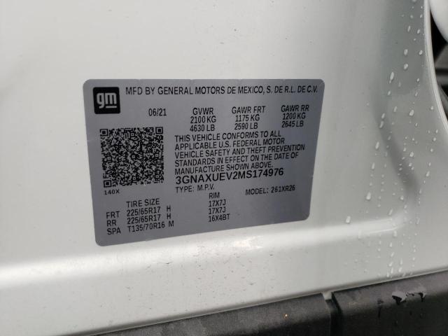 Photo 10 from auction – 2021 CHEVROLET EQUINOX LT with VIN 3GNAXUEV2MS174976