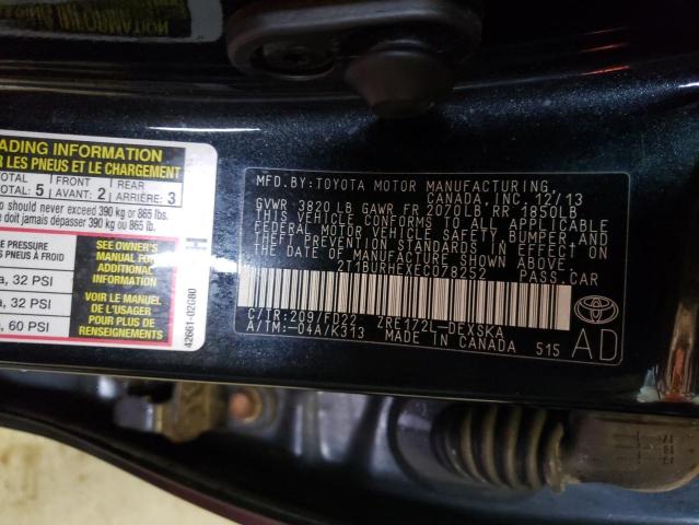 Photo 10 from auction – 2014 TOYOTA COROLLA L with VIN 2T1BURHEXEC078252
