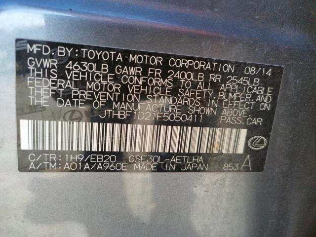 Photo 10 from auction – 2015 LEXUS IS 250 with VIN JTHBF1D21F5050411