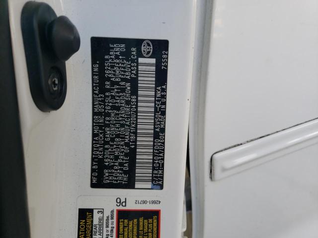 Photo 10 from auction – 2013 TOYOTA CAMRY L with VIN 4T1BF1FK2DU704586
