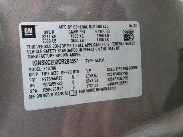 Photo 10 from auction – 2012 CHEVROLET TAHOE K150 with VIN 1GNSKCE02CR284591