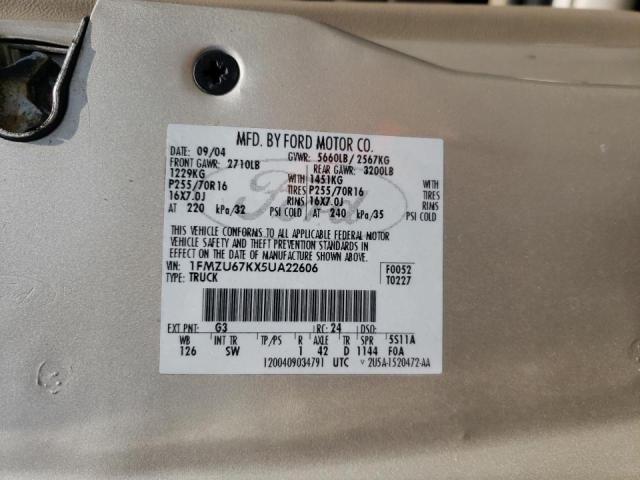 Photo 10 from auction – 2005 FORD EXPLORER S with VIN 1FMZU67KX5UA22606