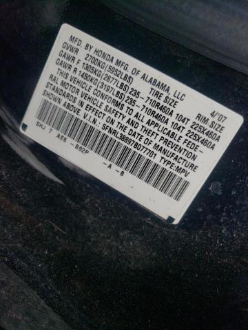 Photo 10 from auction – 2007 HONDA ODYSSEY TO with VIN 5FNRL38897B077701