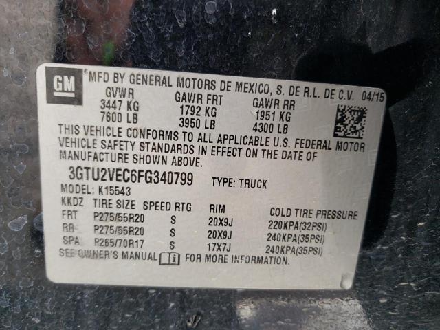 Foto 10 de la subasta – 2015 GMC SIERRA K15 con VIN 3GTU2VEC6FG340799