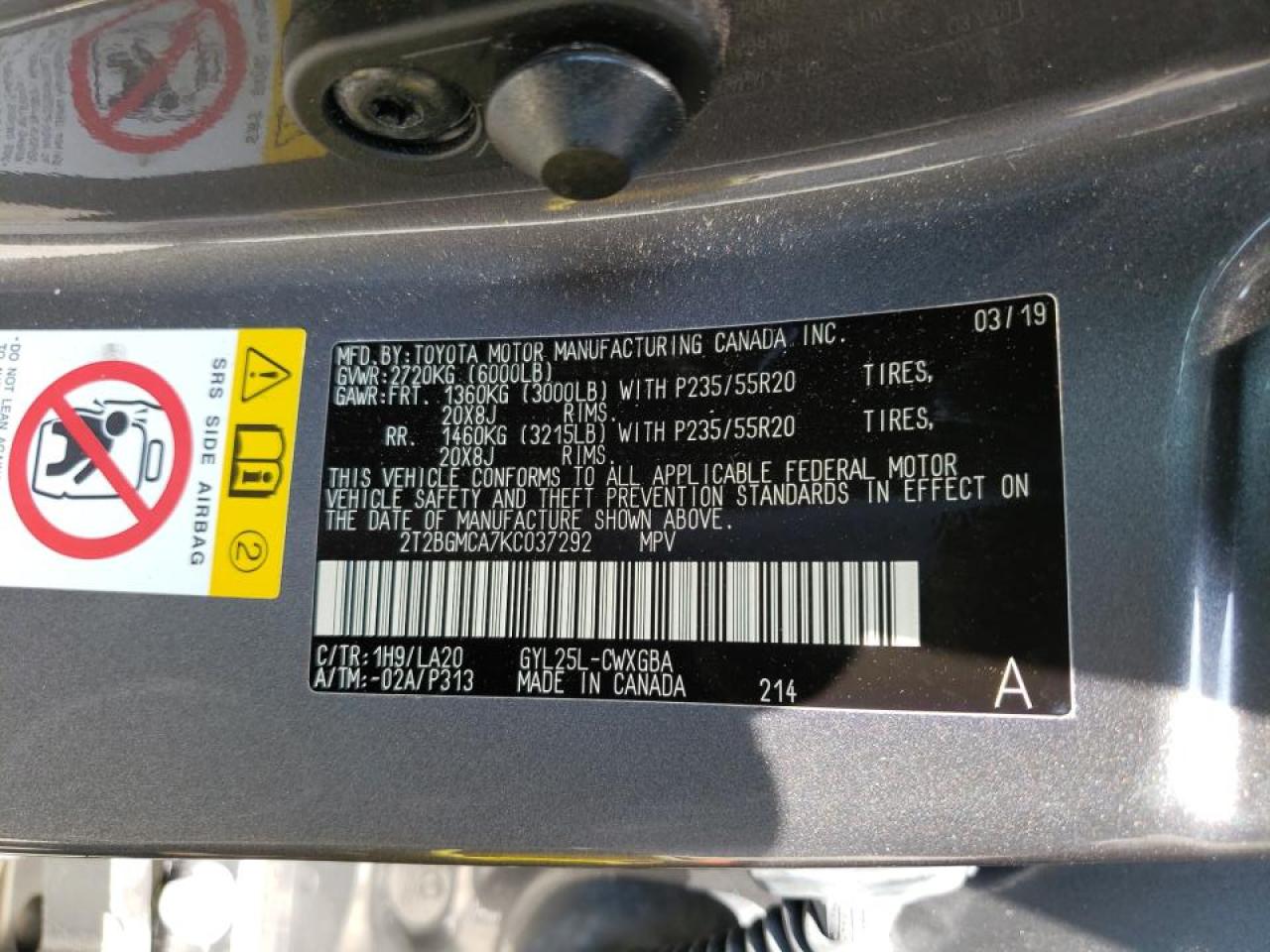 Photo 10 from auction – 2019 LEXUS RX 450H BA with VIN 2T2BGMCA7KC037292