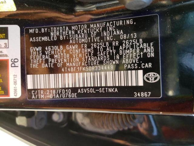 Photo 10 from auction – 2013 TOYOTA CAMRY L with VIN 4T4BF1FK5DR334448
