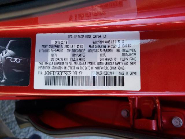 Photo 10 from auction – 2019 MAZDA CX-5 GRAND with VIN JM3KFBDY7K0579372