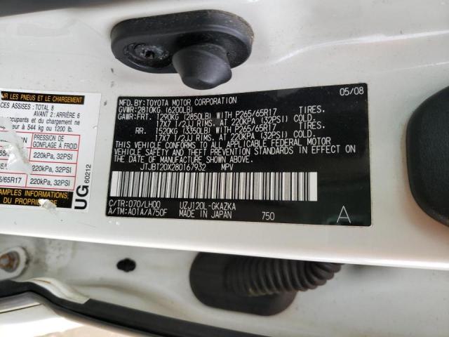 Photo 10 from auction – 2008 LEXUS GX 470 with VIN JTJBT20X280167932