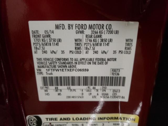 Photo 10 from auction – 2014 FORD F150 SUPER with VIN 1FTFW1ETXEFC06559
