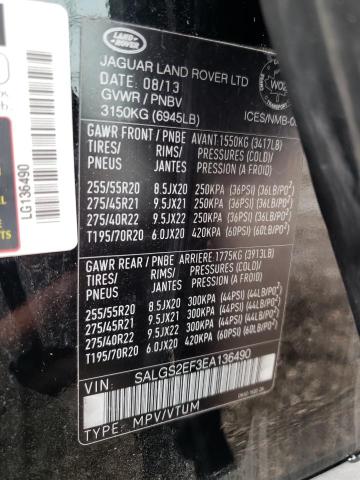 Photo 10 from auction – 2014 LAND ROVER RANGE ROVE with VIN SALGS2EF3EA136490