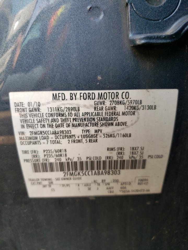 Photo 10 from auction – 2010 FORD FLEX SEL with VIN 2FMGK5CC1ABA98303