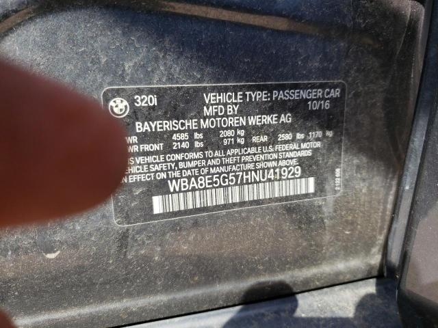 Photo 10 from auction – 2017 BMW 320 XI with VIN WBA8E5G57HNU41929
