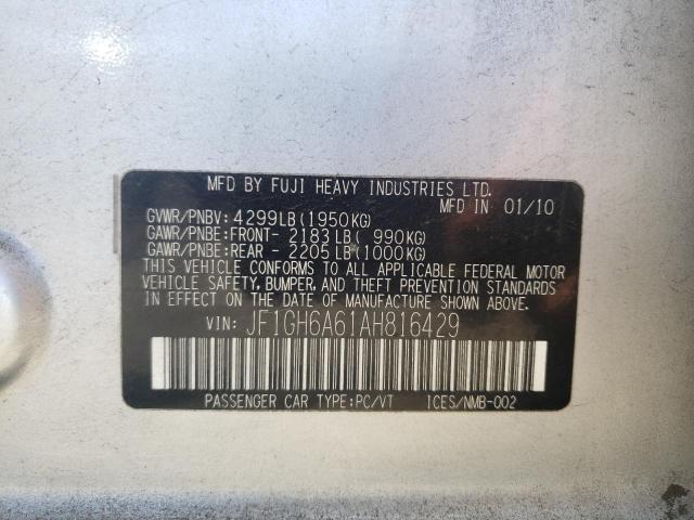 Photo 10 from auction – 2010 SUBARU IMPREZA 2. with VIN JF1GH6A61AH816429
