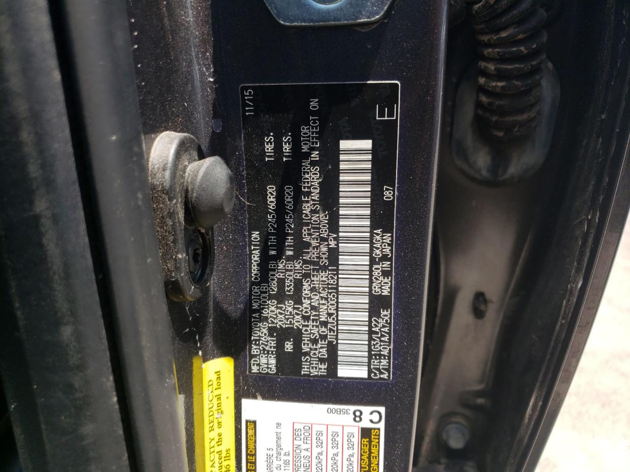 Photo 10 from auction – 2016 TOYOTA 4RUNNER SR with VIN JTEZU5JR0G5118211