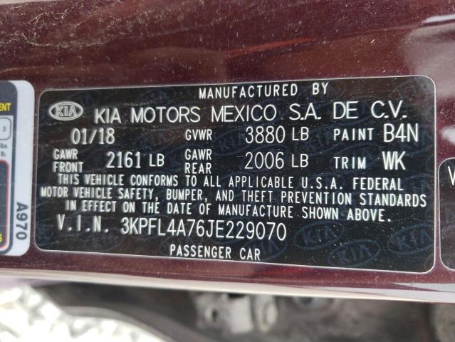 Photo 10 from auction – 2018 KIA FORTE LX with VIN 3KPFL4A76JE229070