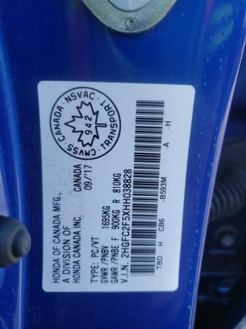 Photo 10 from auction – 2017 HONDA CIVIC LX with VIN 2HGFC2F5XHH038828