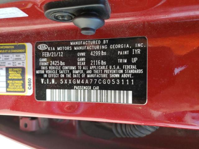 Photo 10 from auction – 2012 KIA OPTIMA LX with VIN 5XXGM4A77CG053111