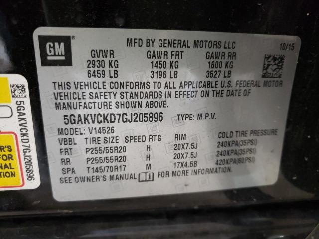 Photo 10 from auction – 2016 BUICK ENCLAVE with VIN 5GAKVCKD7GJ205896