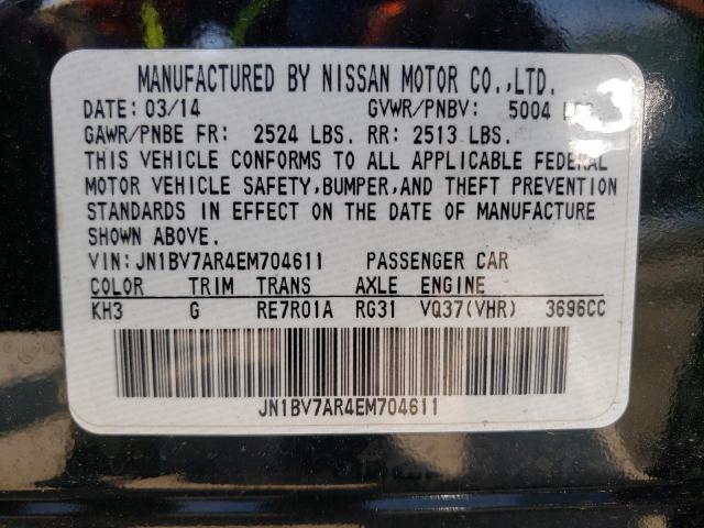 Photo 10 from auction – 2014 INFINITI Q50 BASE with VIN JN1BV7AR4EM704611