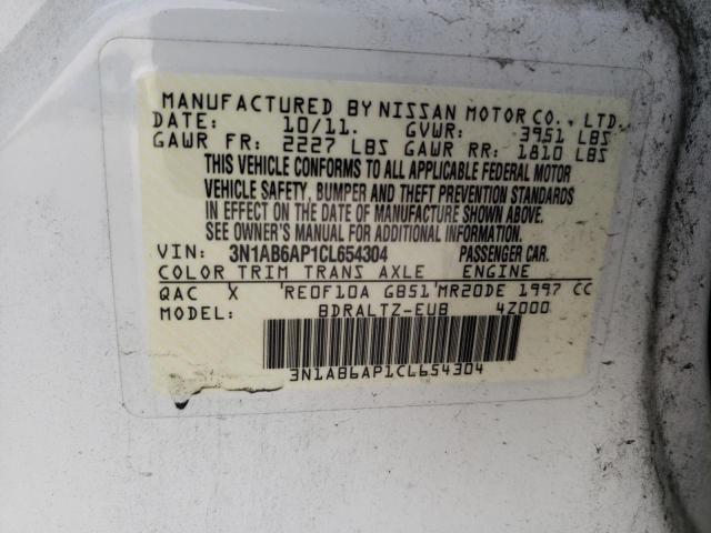 Photo 10 from auction – 2012 NISSAN SENTRA 2.0 with VIN 3N1AB6AP1CL654304
