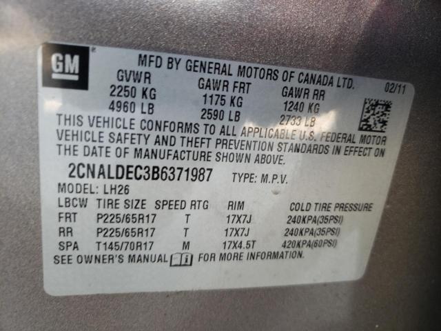 Photo 10 from auction – 2011 CHEVROLET EQUINOX LT with VIN 2CNALDEC3B6371987