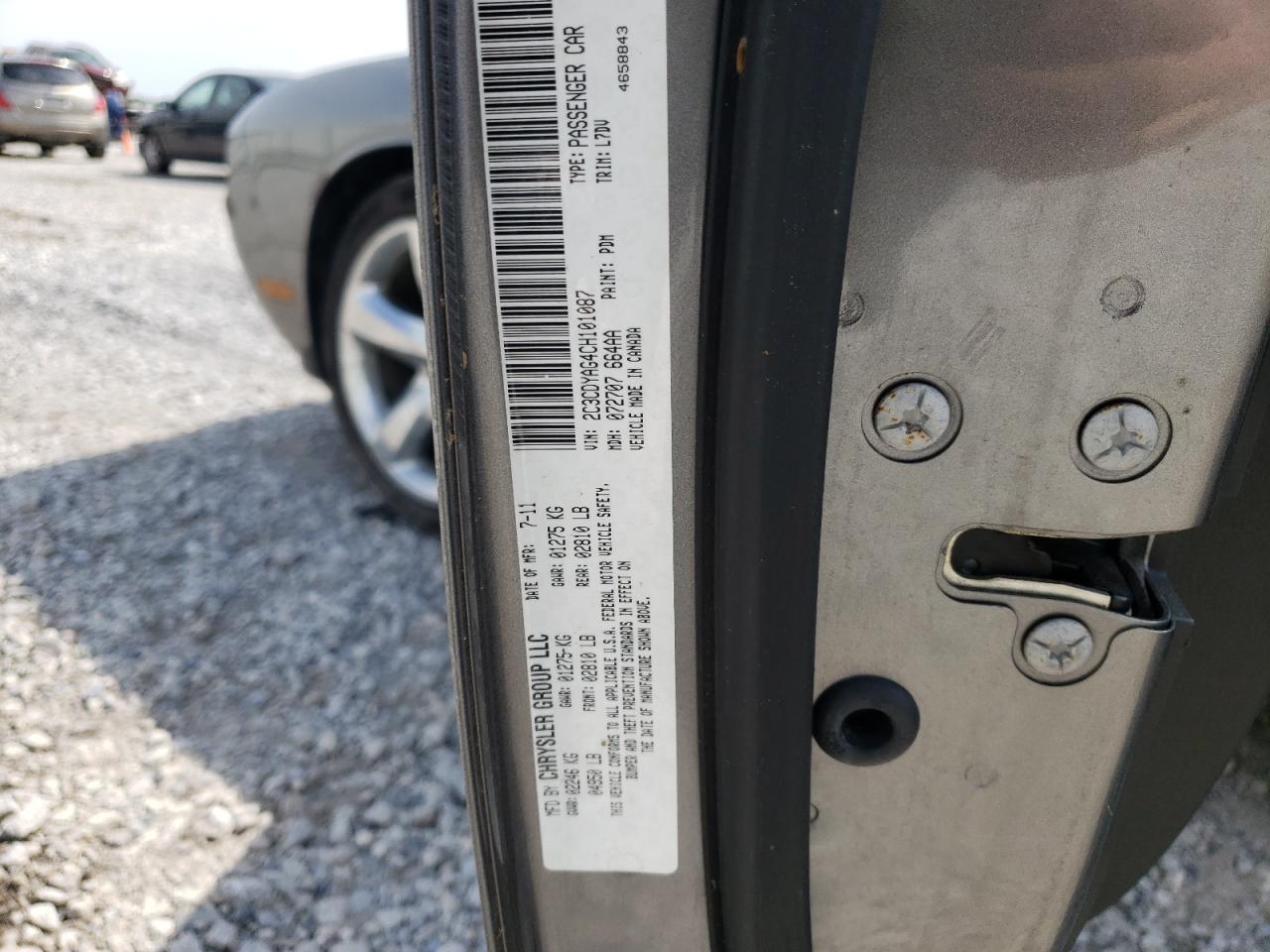 Photo 10 from auction – 2012 DODGE CHALLENGER with VIN 2C3CDYAG4CH101087