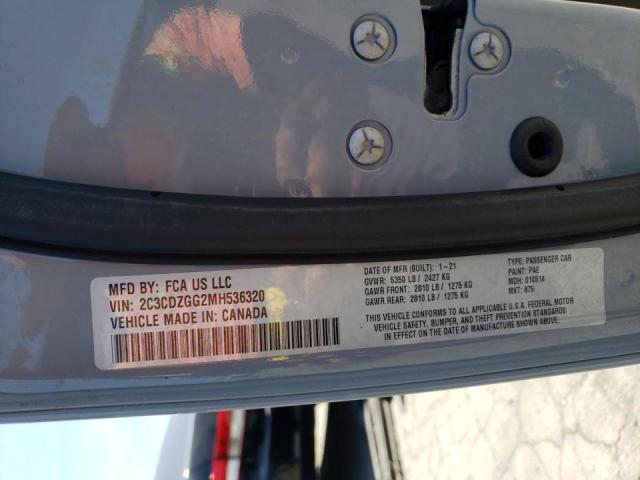 Photo 10 from auction – 2021 DODGE CHALLENGER with VIN 2C3CDZGG2MH536320