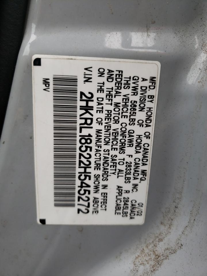 Photo 10 from auction – 2002 HONDA ODYSSEY LX with VIN 2HKRL18522H545272