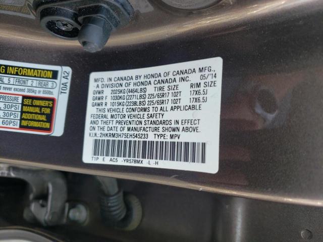 Photo 10 from auction – 2014 HONDA CR-V EXL with VIN 2HKRM3H75EH545233