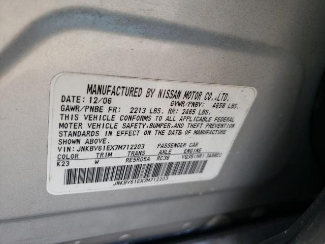 Photo 10 from auction – 2007 INFINITI G35 with VIN JNKBV61EX7M712203