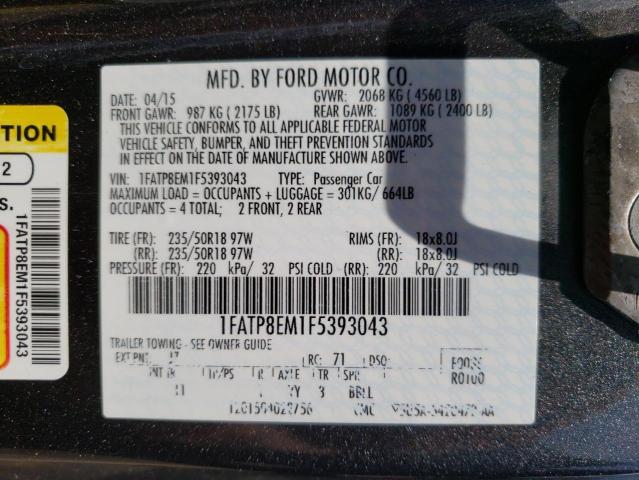 Photo 10 from auction – 2015 FORD MUSTANG with VIN 1FATP8EM1F5393043