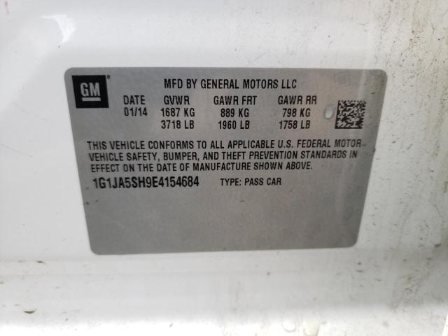 Photo 10 from auction – 2014 CHEVROLET SONIC LS with VIN 1G1JA5SH9E4154684