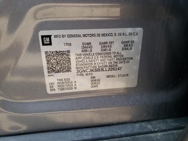 Photo 10 from auction – 2020 CHEVROLET TRAX LS with VIN 3GNCJKSB3LL226147