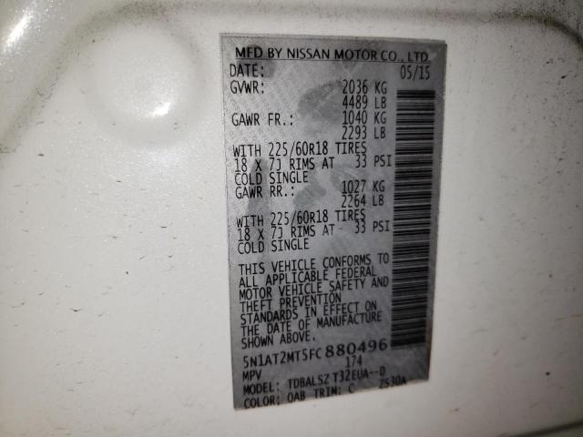 Photo 10 from auction – 2015 NISSAN ROGUE S with VIN 5N1AT2MT5FC880496