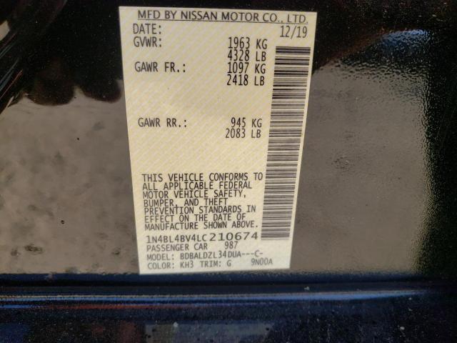Photo 10 from auction – 2020 NISSAN ALTIMA S with VIN 1N4BL4BV4LC210674