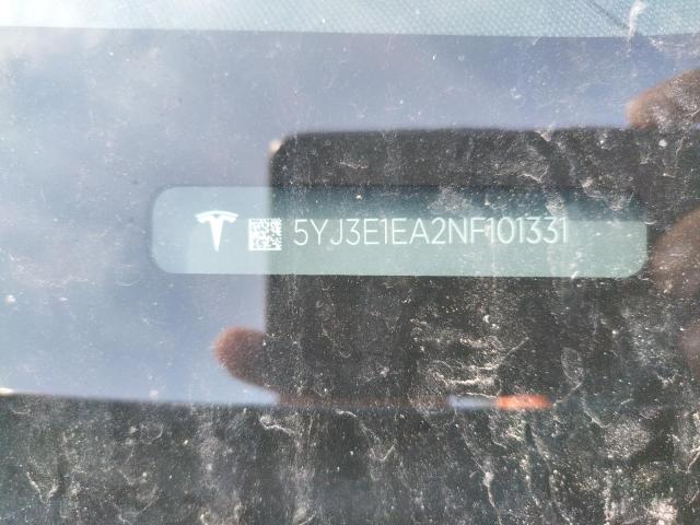 Photo 10 from auction – 2022 TESLA MODEL 3 with VIN 5YJ3E1EA2NF101331