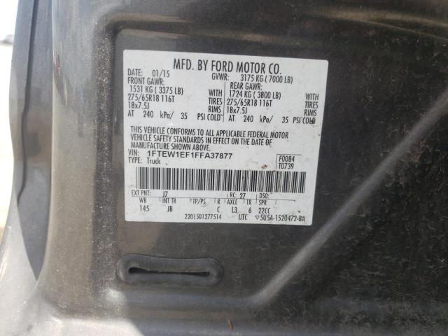 Фото 10 с аукциона – 2015 FORD F150 SUPER с VIN 1FTEW1EF1FFA37877