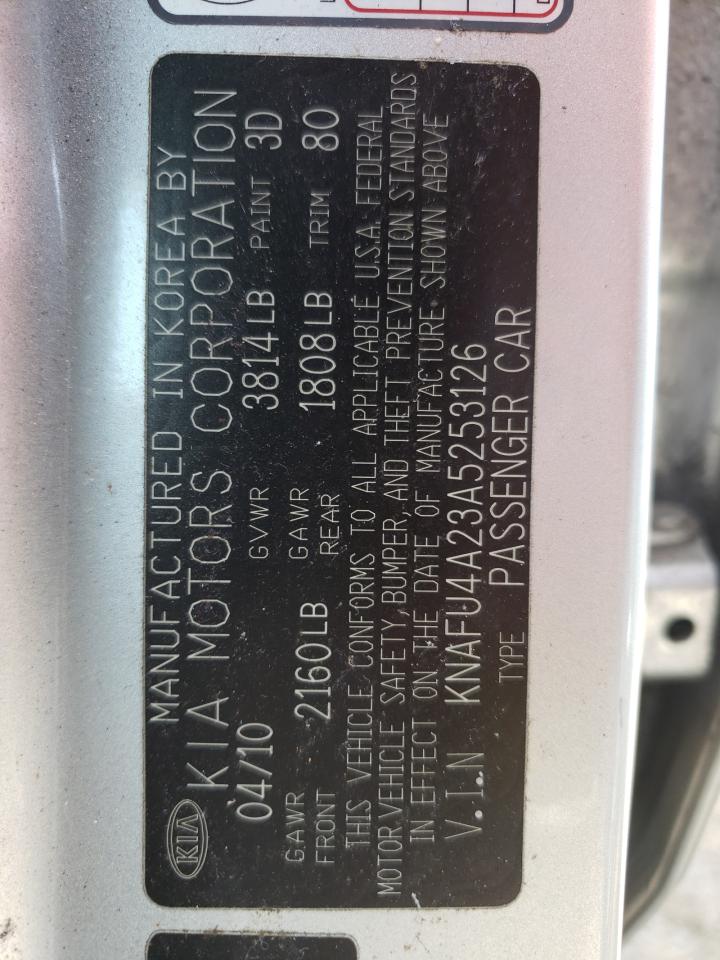Photo 10 from auction – 2010 KIA FORTE EX with VIN KNAFU4A23A5253126