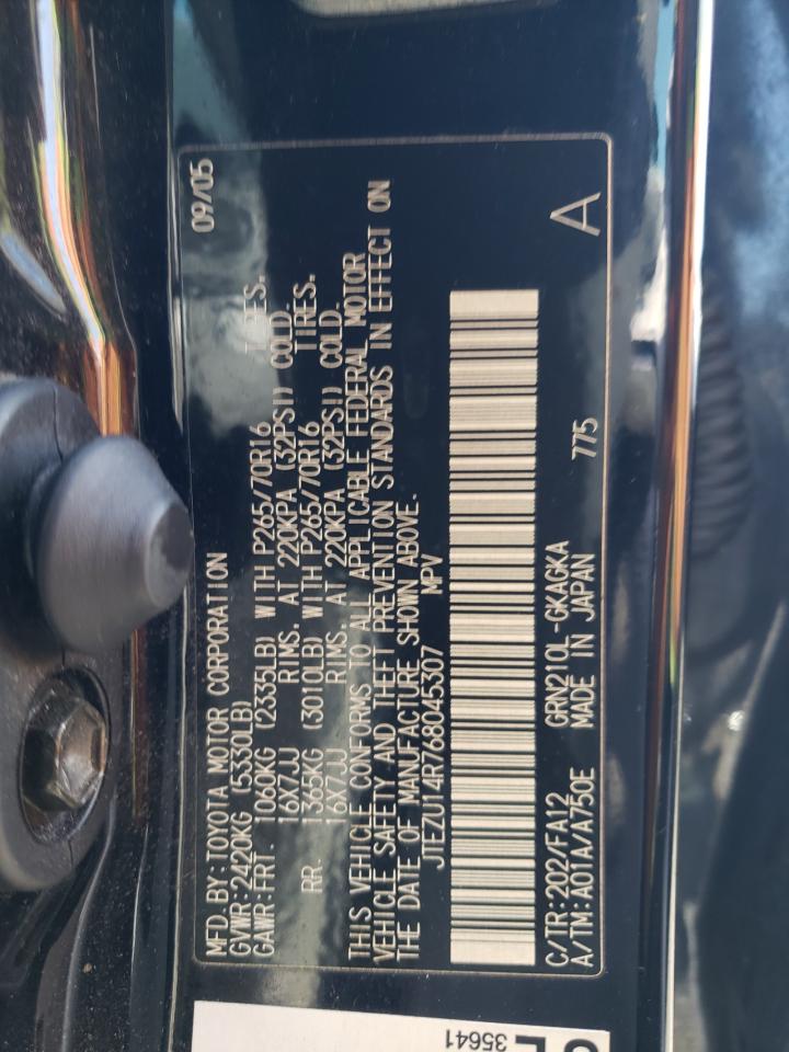 Photo 10 from auction – 2006 TOYOTA 4RUNNER SR with VIN JTEZU14R768045307