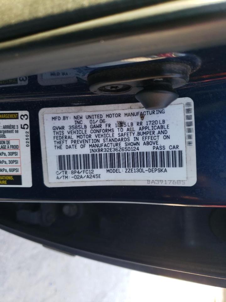 Photo 10 from auction – 2006 TOYOTA COROLLA CE with VIN 1NXBR32E36Z650124