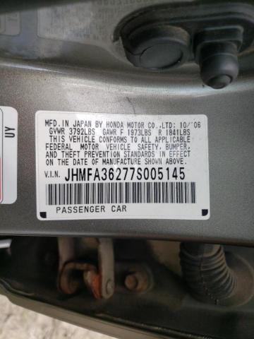 Photo 10 from auction – 2007 HONDA CIVIC HYBR with VIN JHMFA36277S005145