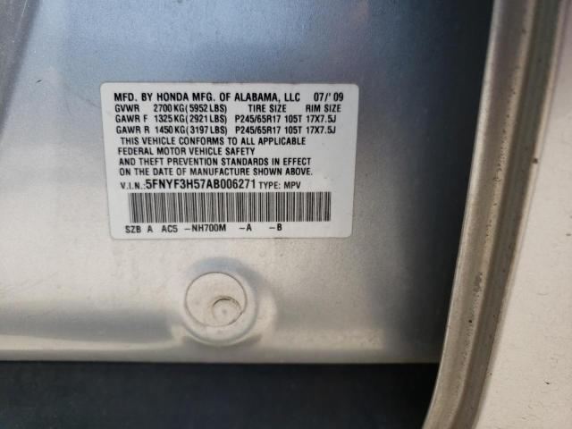 Photo 10 from auction – 2010 HONDA PILOT EXL with VIN 5FNYF3H57AB006271
