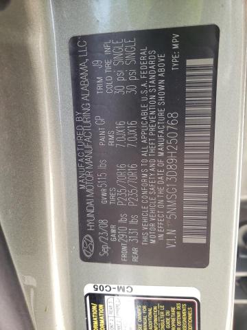 Photo 10 from auction – 2009 HYUNDAI SANTA FE G with VIN 5NMSG13D89H250768