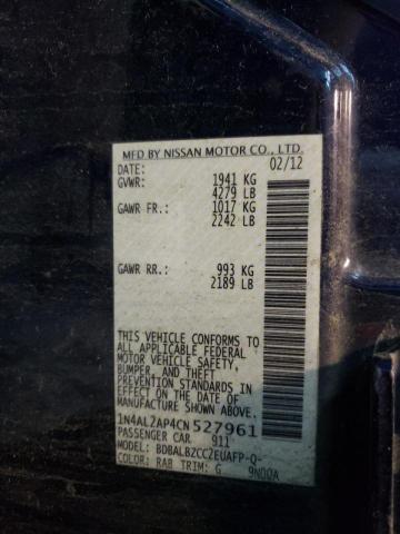 Photo 10 from auction – 2012 NISSAN ALTIMA BAS with VIN 1N4AL2AP4CN527961