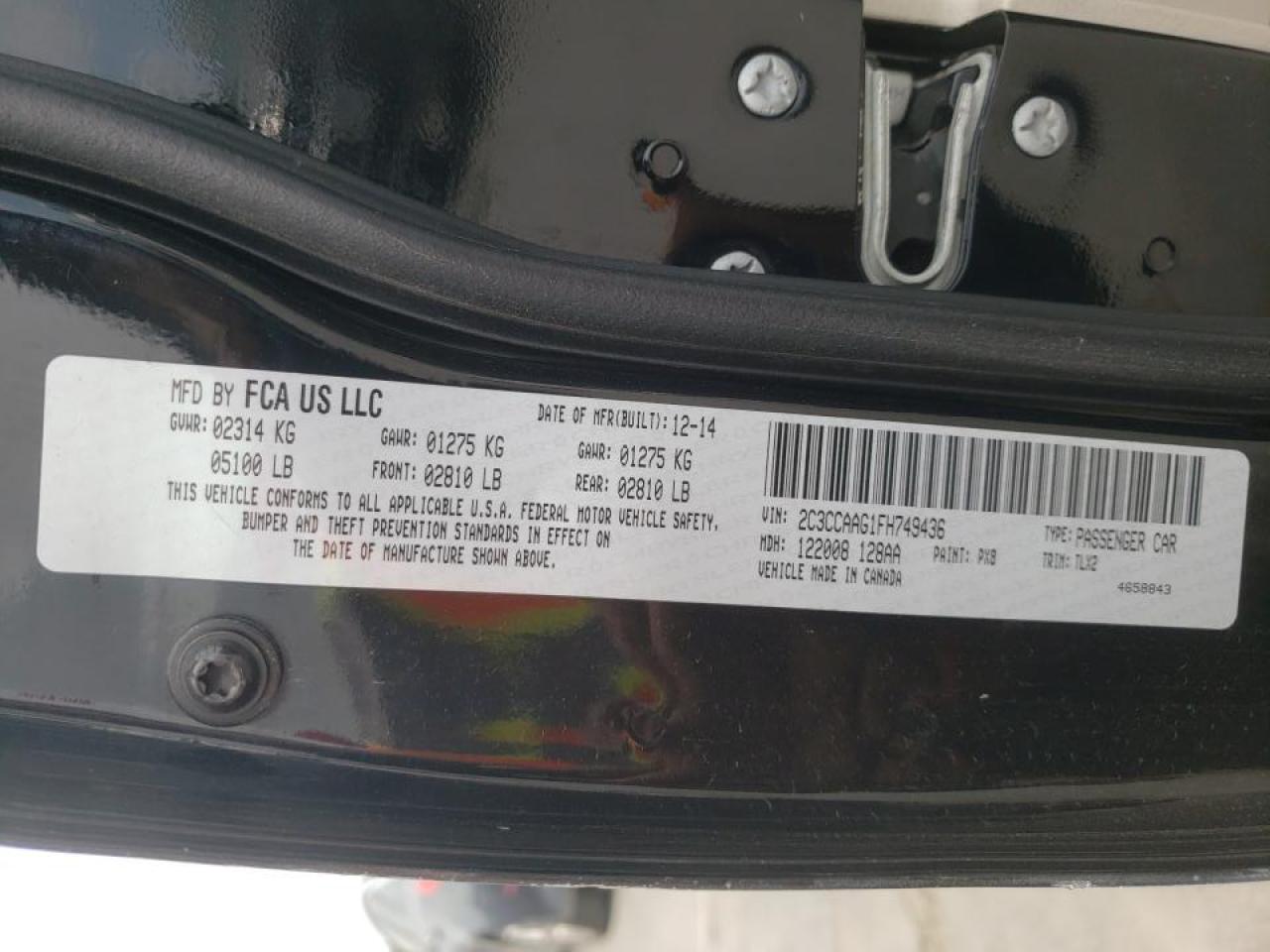 صورة رقم 10 من المزاد - 2015 CHRYSLER 300 LIMITE مع VIN 2C3CCAAG1FH749436