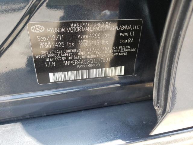 Photo 10 from auction – 2012 HYUNDAI SONATA GLS with VIN 5NPEB4AC2CH377694